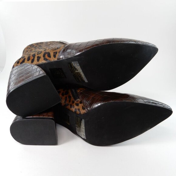 Jeffrey Campbell Bentlee Bootie Size 8 Cheetah Brown Calf Hair Leather NEW - Picture 8 of 10